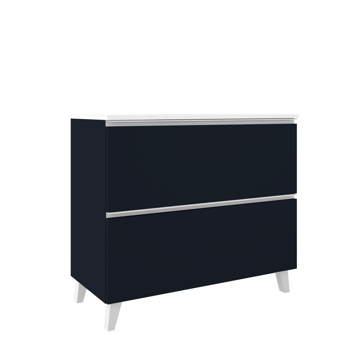 100 cm floor bathroom furniture with 2 drawers with integrated sink navy finish Model Granada0