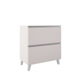 Foto de Mueble de baño de suelo de 100 cm con 2 cajones con lavabo integrado acabado cotton Modelo Granada