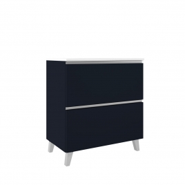Mueble de baño de suelo de 100 cm con 2 cajones con lavabo sobre encimera acabado navy Modelo Granada