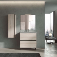 100 cm floor bathroom furniture with 2 drawers with countertop sink raw finish Model Granadae