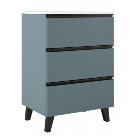 Foto de Mueble de baño de suelo de 80 cm con 3 cajones con lavabo integrado color Avio Modelo Granada