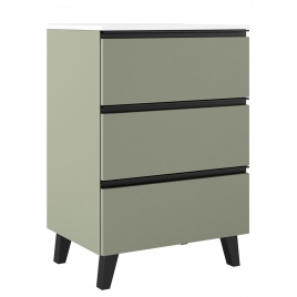 80 cm floor bathroom furniture with 3 drawers with integrated moss sink Granada Model
