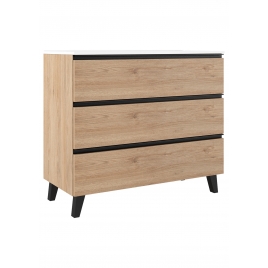 80 cm floor bathroom furniture with 3 drawers with integrated sink cinnamon finish Granada Model