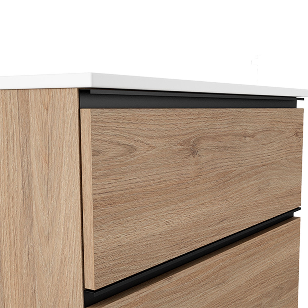 80 cm floor bathroom furniture with 3 drawers with countertop sink cinnamon finish Model Granada9