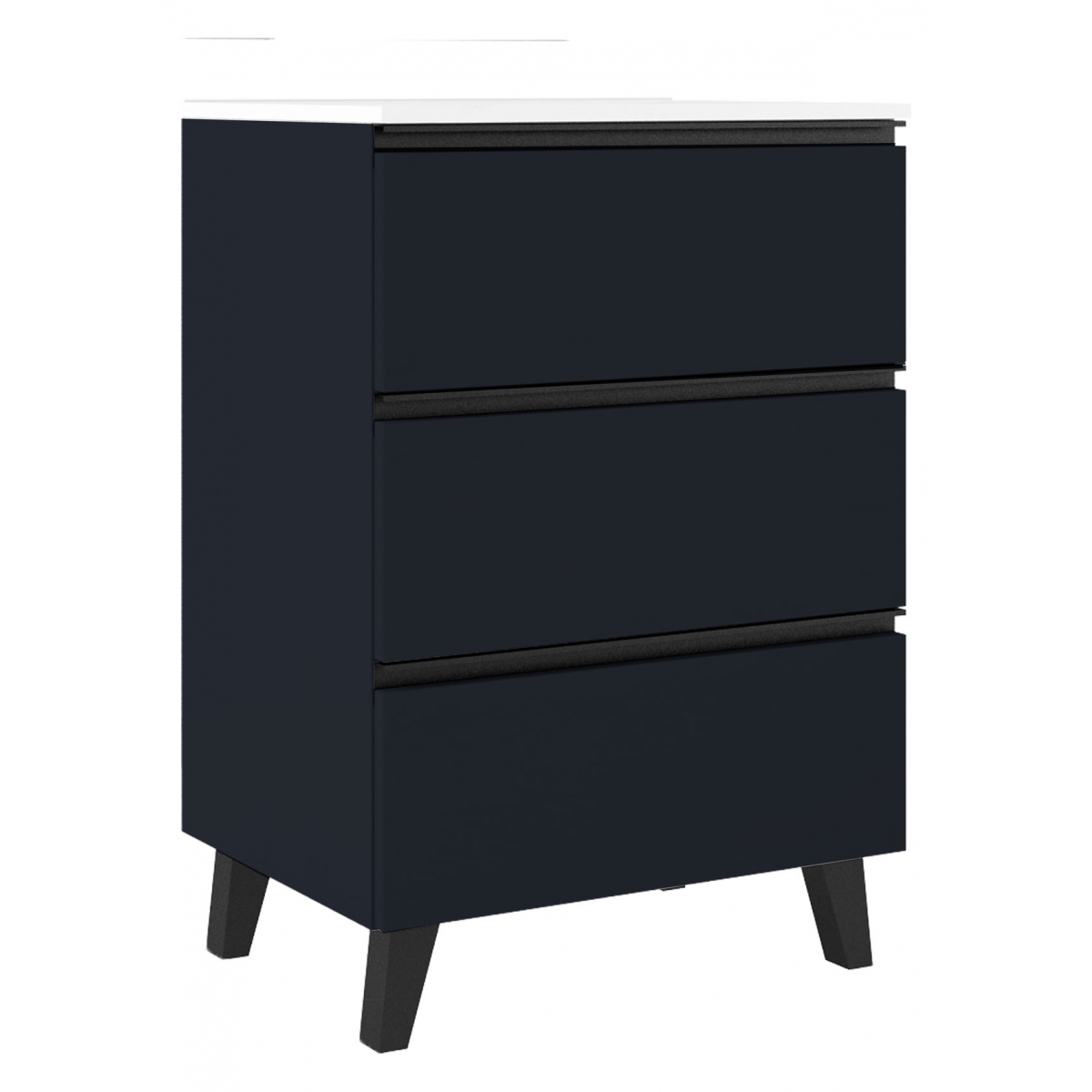 80 cm floor bathroom furniture with 3 drawers with countertop sink navy finish Model Granada0