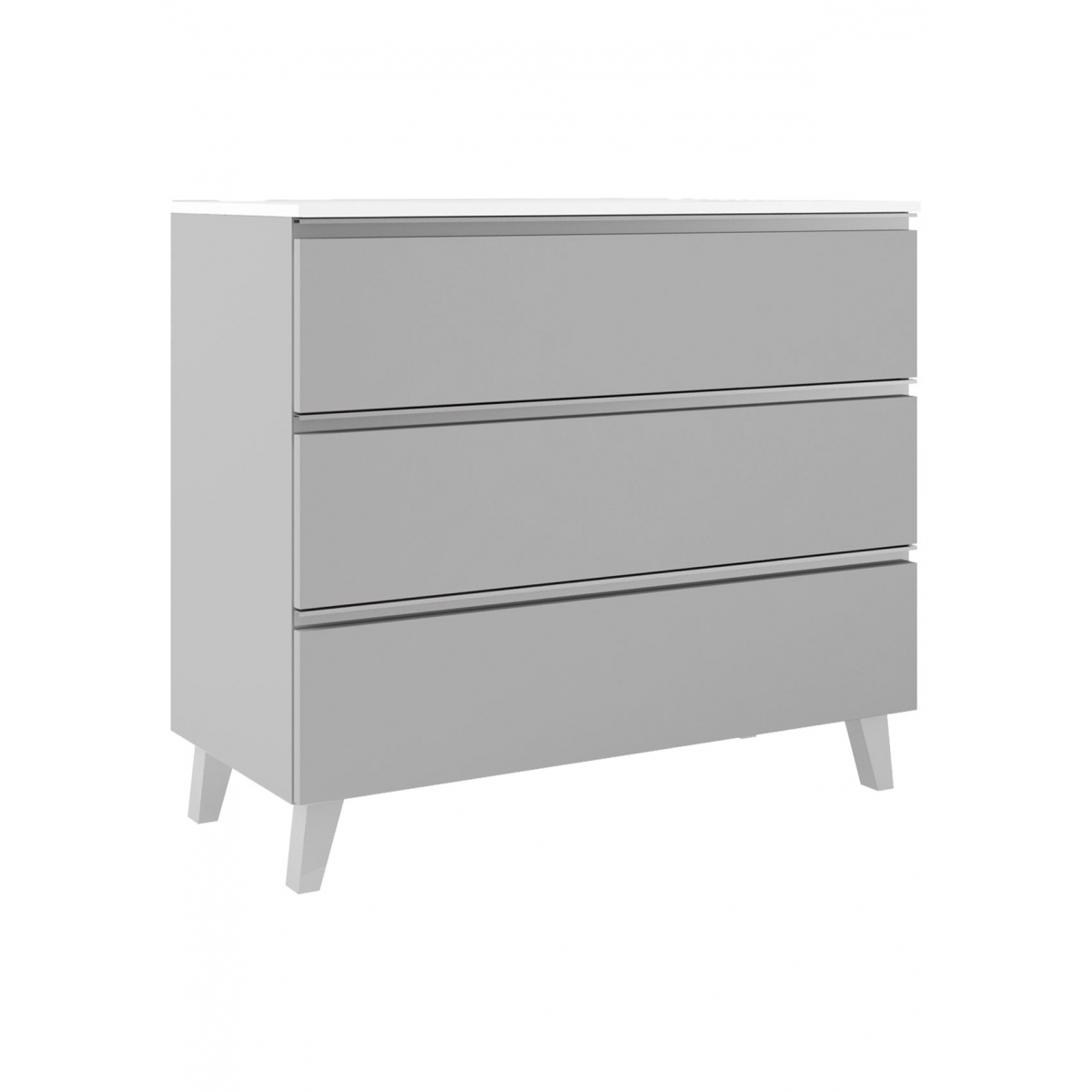 80 cm floor bathroom furniture with 3 drawers with countertop sink in griggio color Granadaq Model