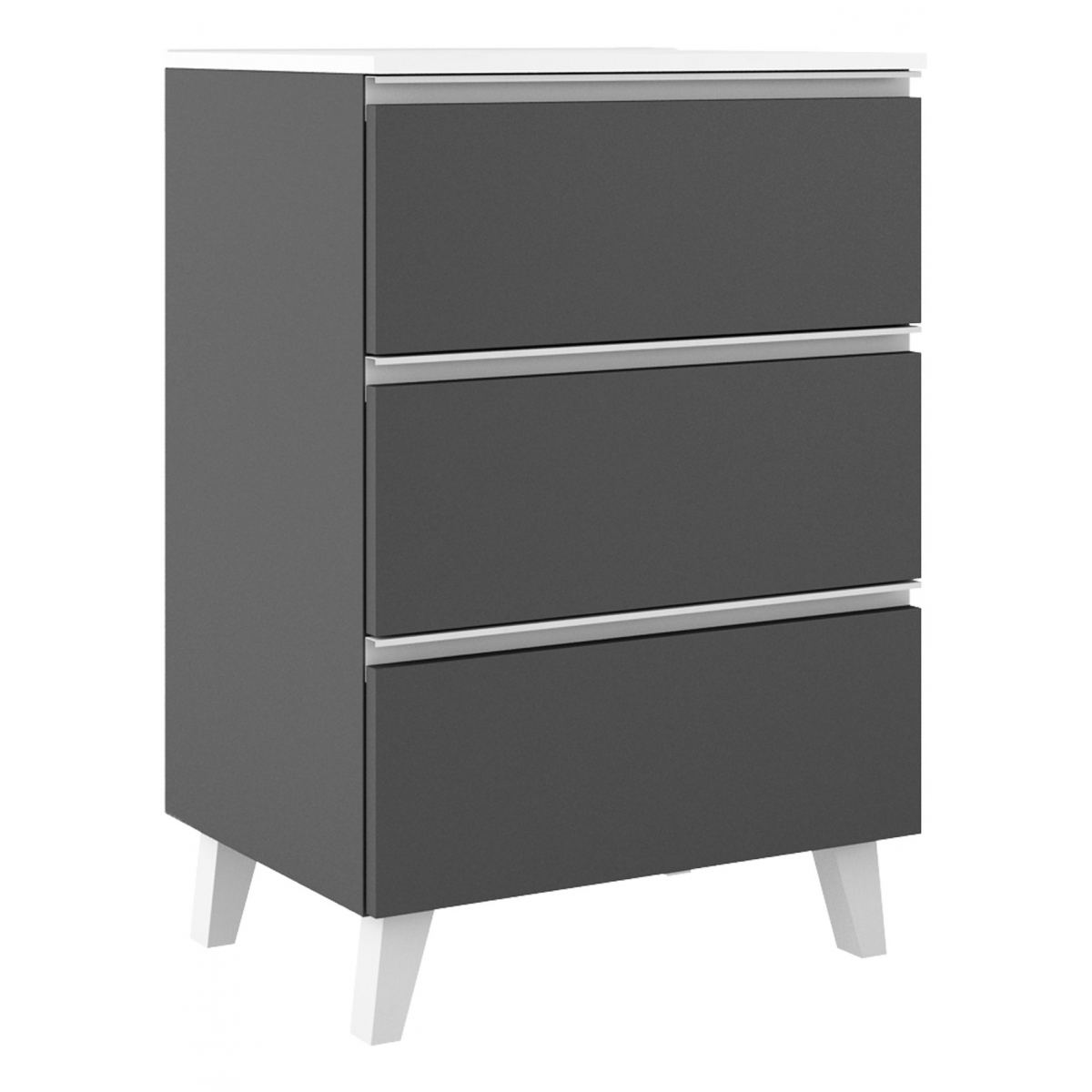 60 cm floor bathroom furniture with 3 drawers with integrated sink ash color Model Granadaw