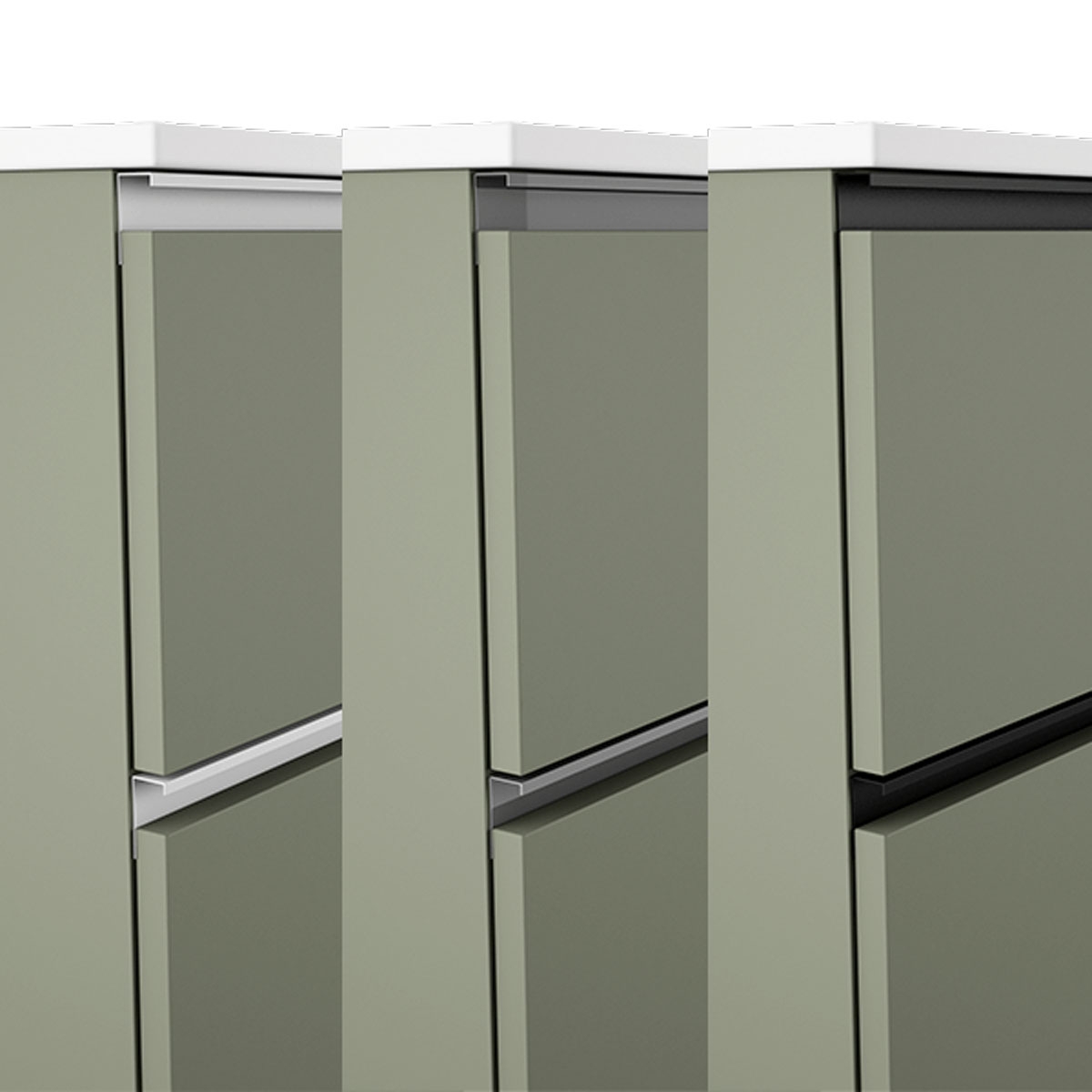 60 cm große Badezimmermöbel mit 3 Schubladen und integriertem Mooswaschbecken Modell Granadae