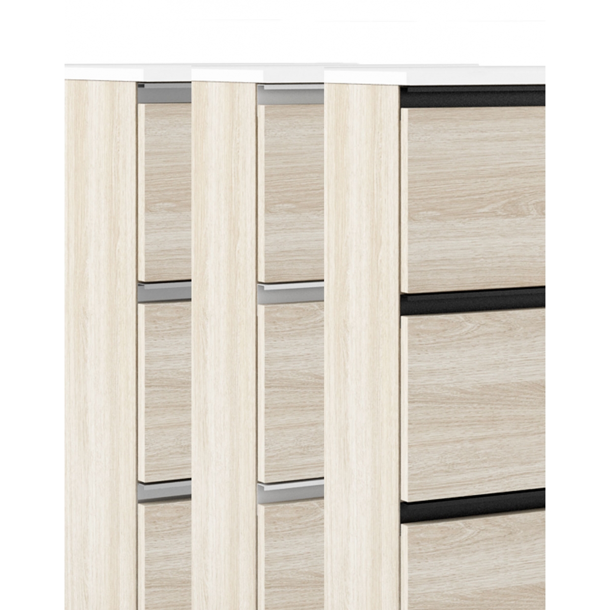 Mueble de baño de suelo de 60 cm con 3 cajones con lavabo integrado acabado crudo Modelo Granada8