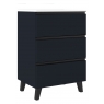 60 cm floor bathroom furniture with 3 drawers with integrated sink navy finish Model Granadaq