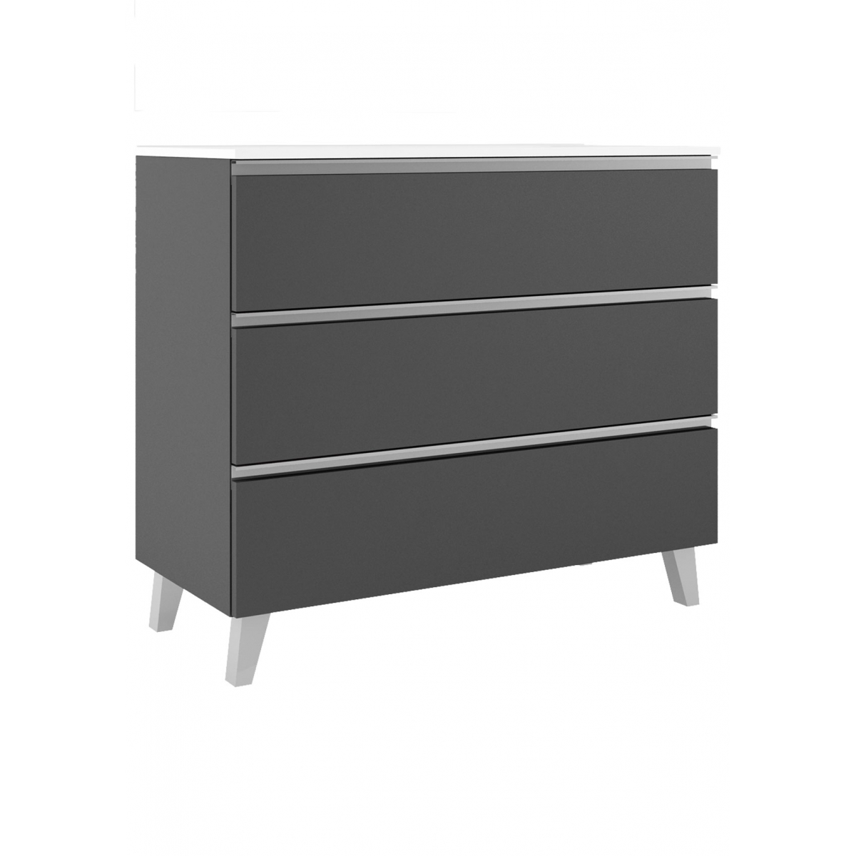 60 cm floor bathroom furniture with 3 drawers with countertop sink in ash color Model Granada9