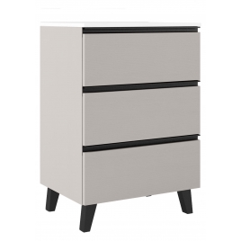 60 cm floor bathroom furniture with 3 drawers with countertop sink cotton finish Granada Model