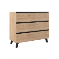 100 cm floor bathroom furniture with 3 drawers with integrated sink cinnamon finish Model Granada1q