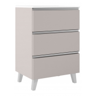 100 cm floor bathroom furniture with 3 drawers with integrated sink cotton finish Granadaw Model