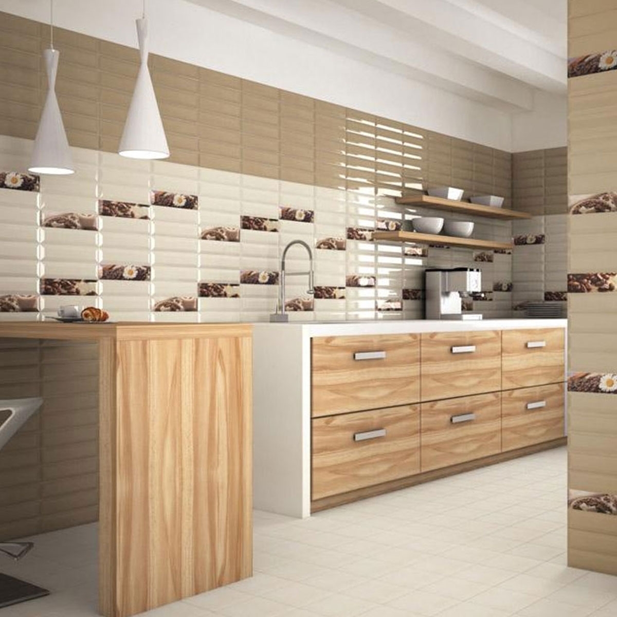 Photo of Settecento bissel coffee gloss 7.5x30 cm (box 1 m2)