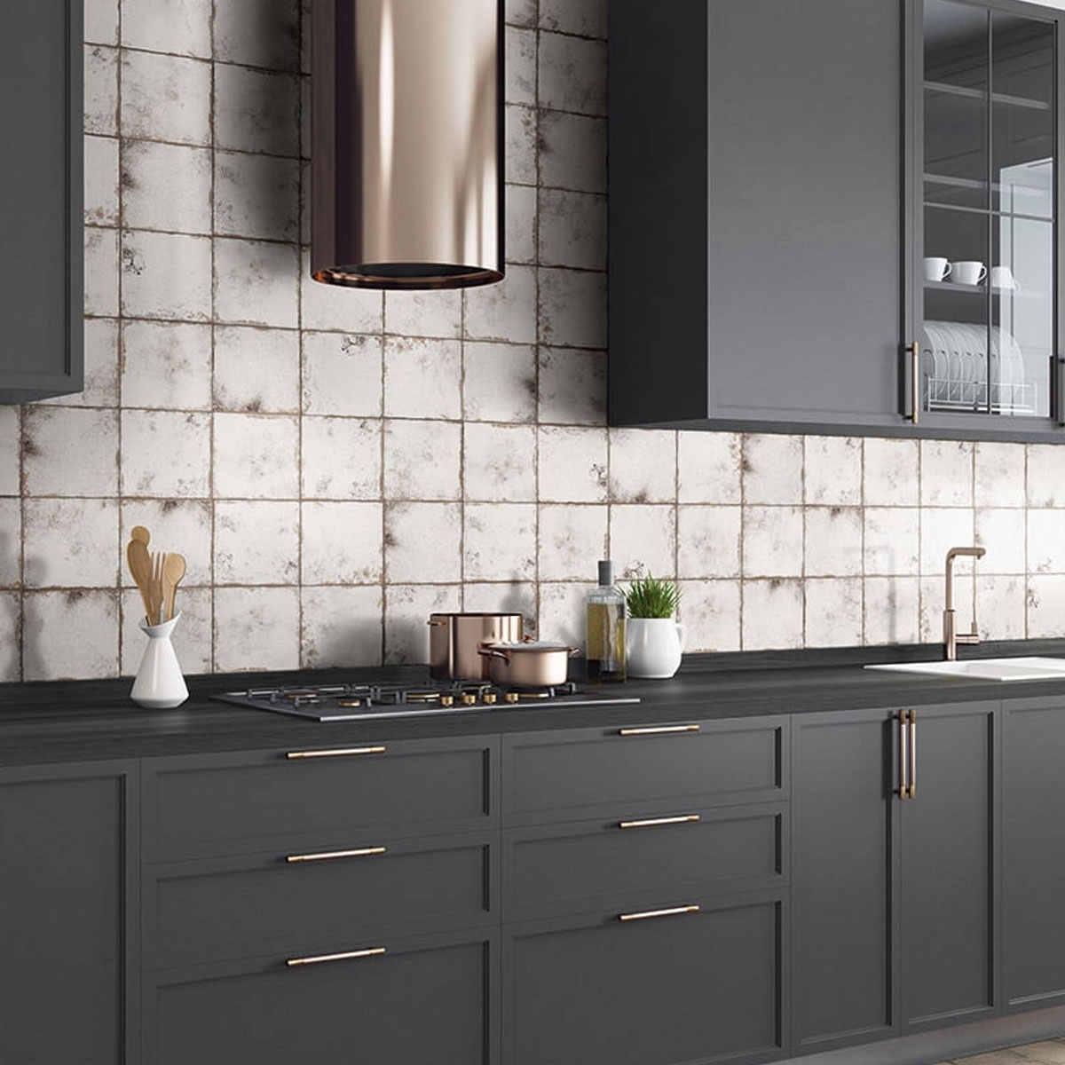 Metallici Blanc 20x20 cm