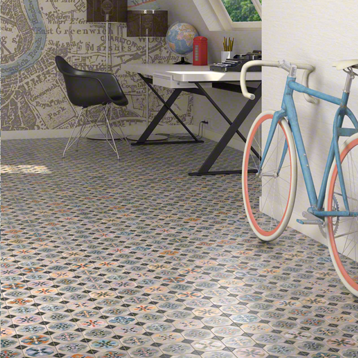 Interior con Pavimento Hyde World Park 31.6x31.6