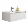 Suspended bathroom furniture with integrated sink Model Box2