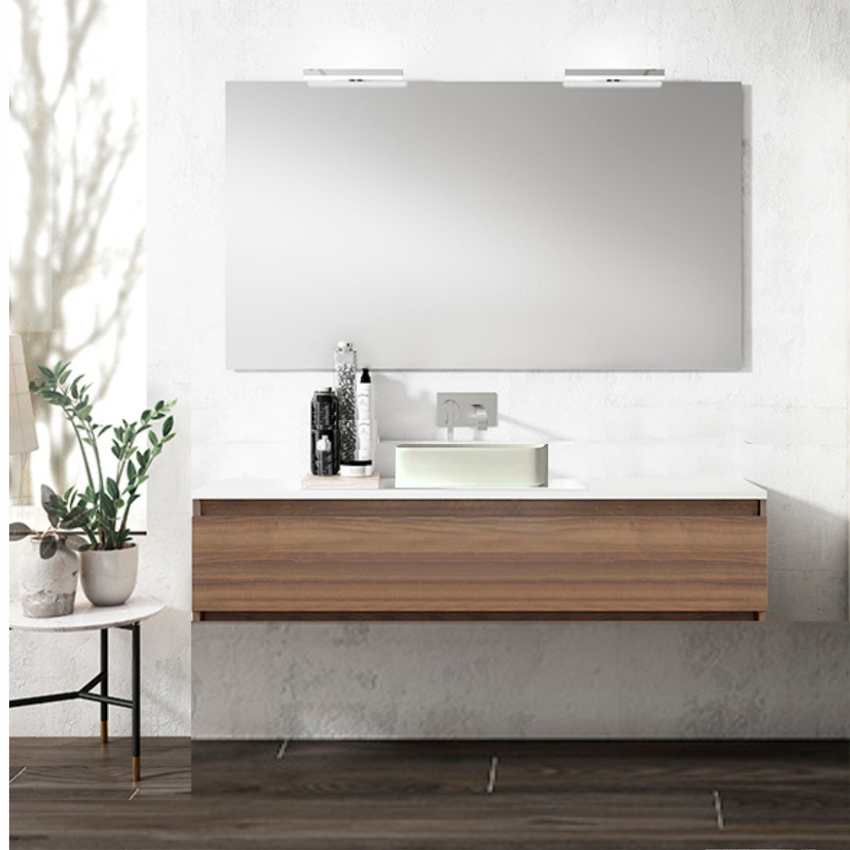 Meuble de salle de bain mural avec lavabo à poser Modèle