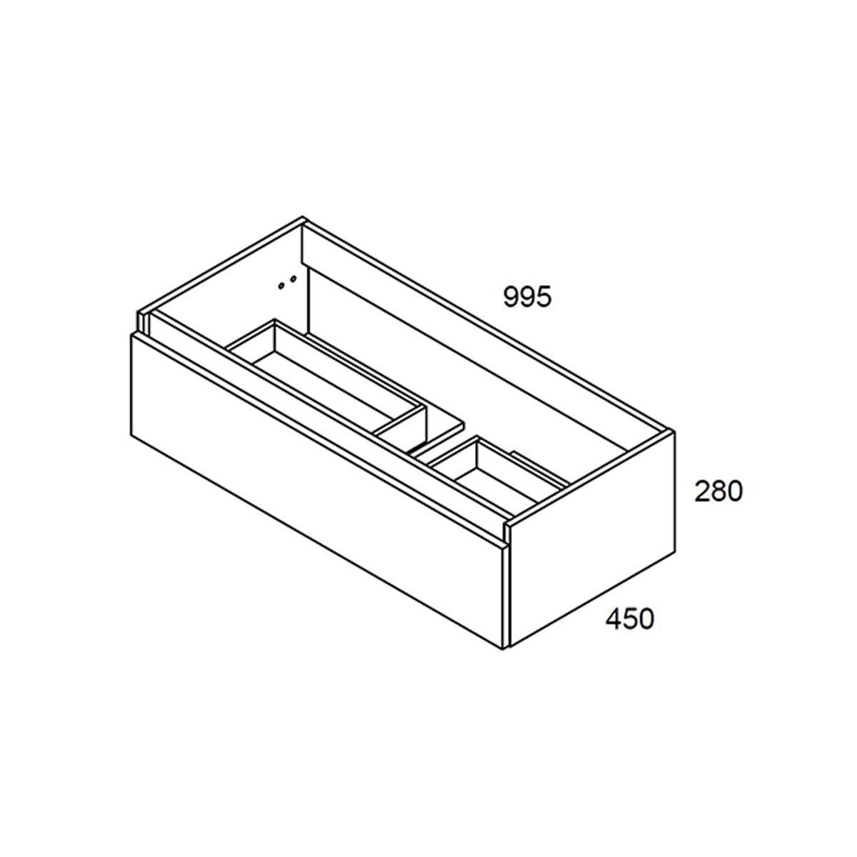 Muebles de baño con lavabo sobre encimera de 100cm