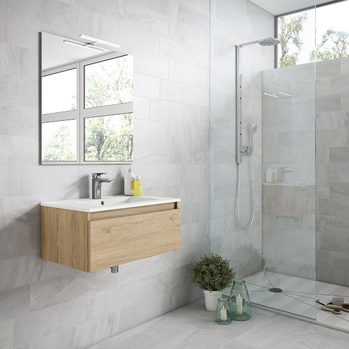 mueble de baño lavabo integrado madera2
