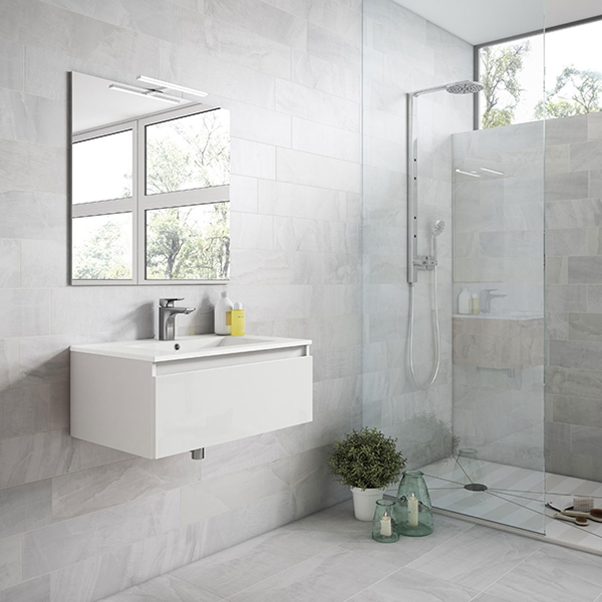 mueble de baño lavabo integrado blanco5