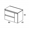 Bathroom furniture with countertop sink 80cm