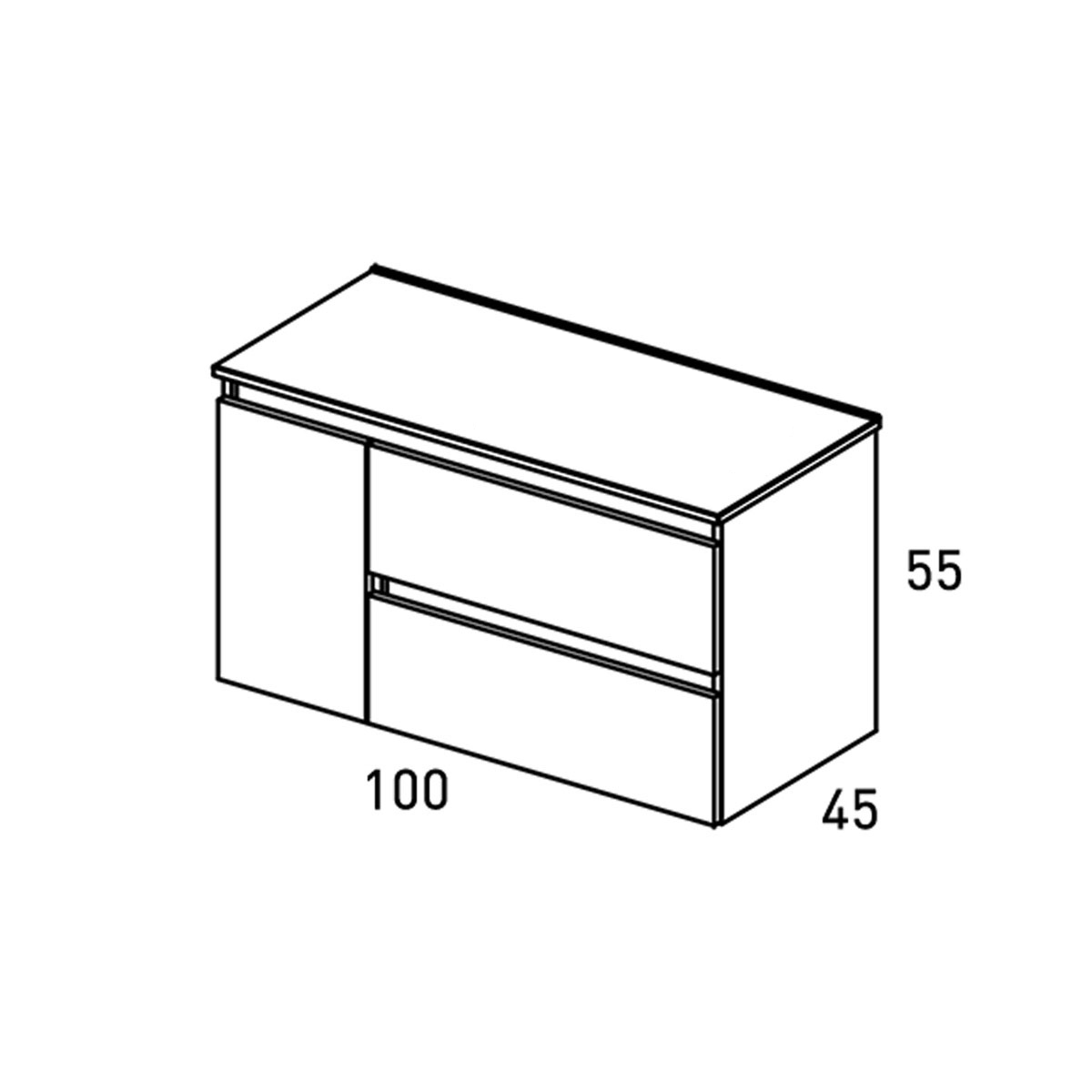 Bathroom furniture with countertop sink 100cm