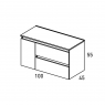 Bathroom furniture with countertop sink 100cm