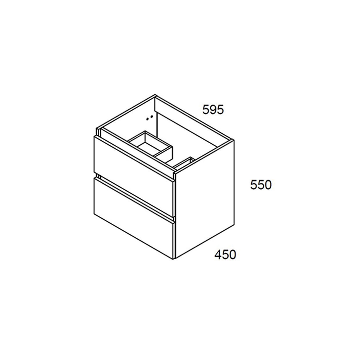 Meuble de salle de bain avec lavabo intégré 60cm