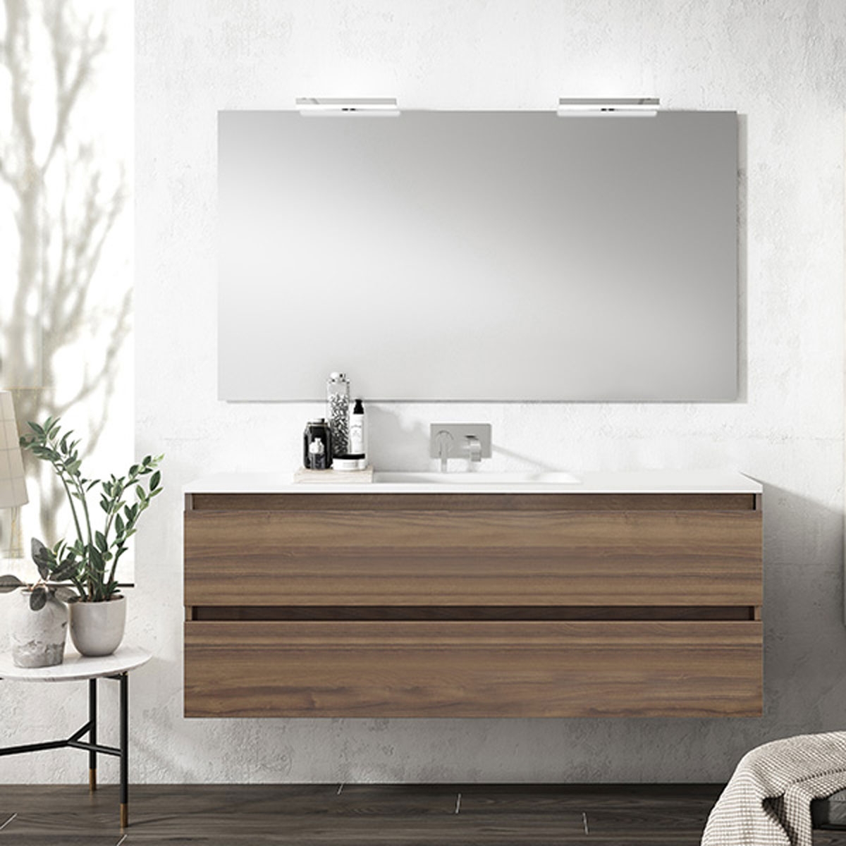 Bathroom cabinet with integrated sink