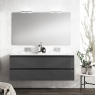Bathroom furniture with integrated sink black 100cm