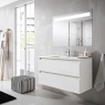 mueble de baño con lavabo integrado blanco liso