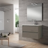 Bathroom furniture with integrated brown sink