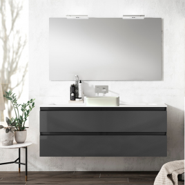 Suspended bathroom furniture with countertop sink with 2 drawers Box Model