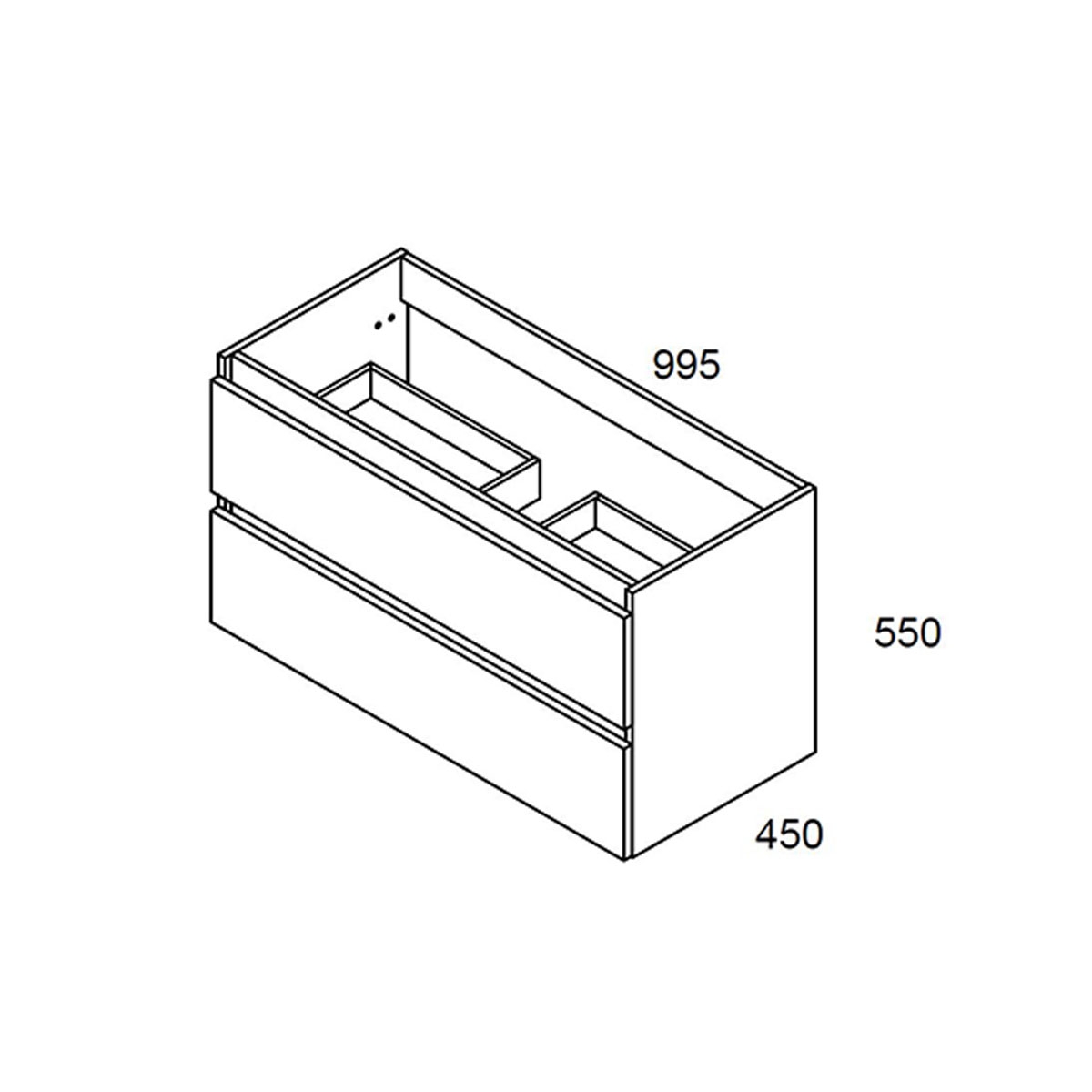 Meuble de salle de bain évier de comptoir taille 100cm