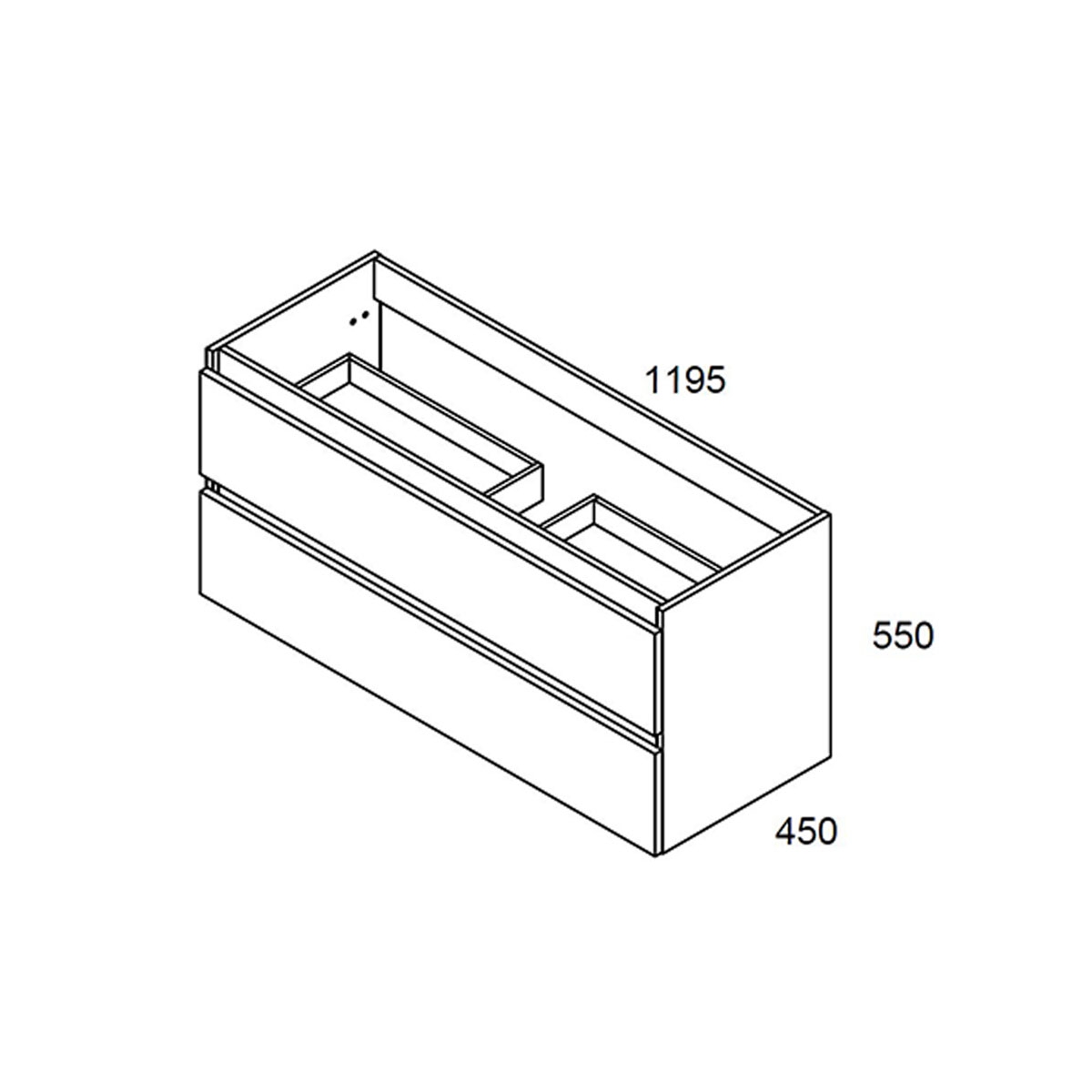 Meubles de salle de bain avec lavabo à poser taille 120cm