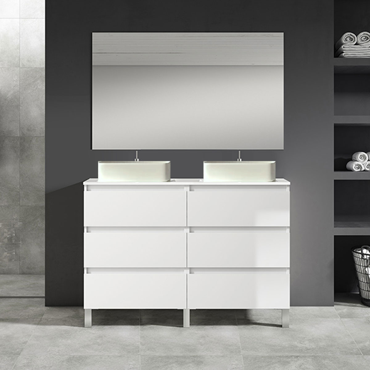 Meubles de salle de bain avec lavabo à poser4