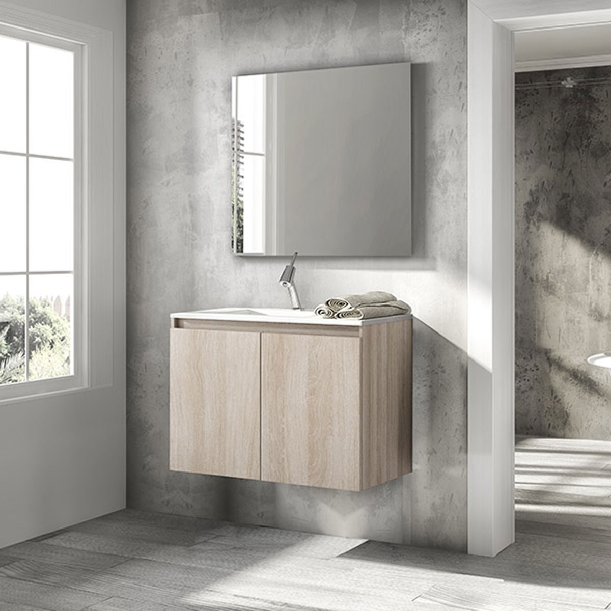 Meubles de salle de bain avec lavabo intégré