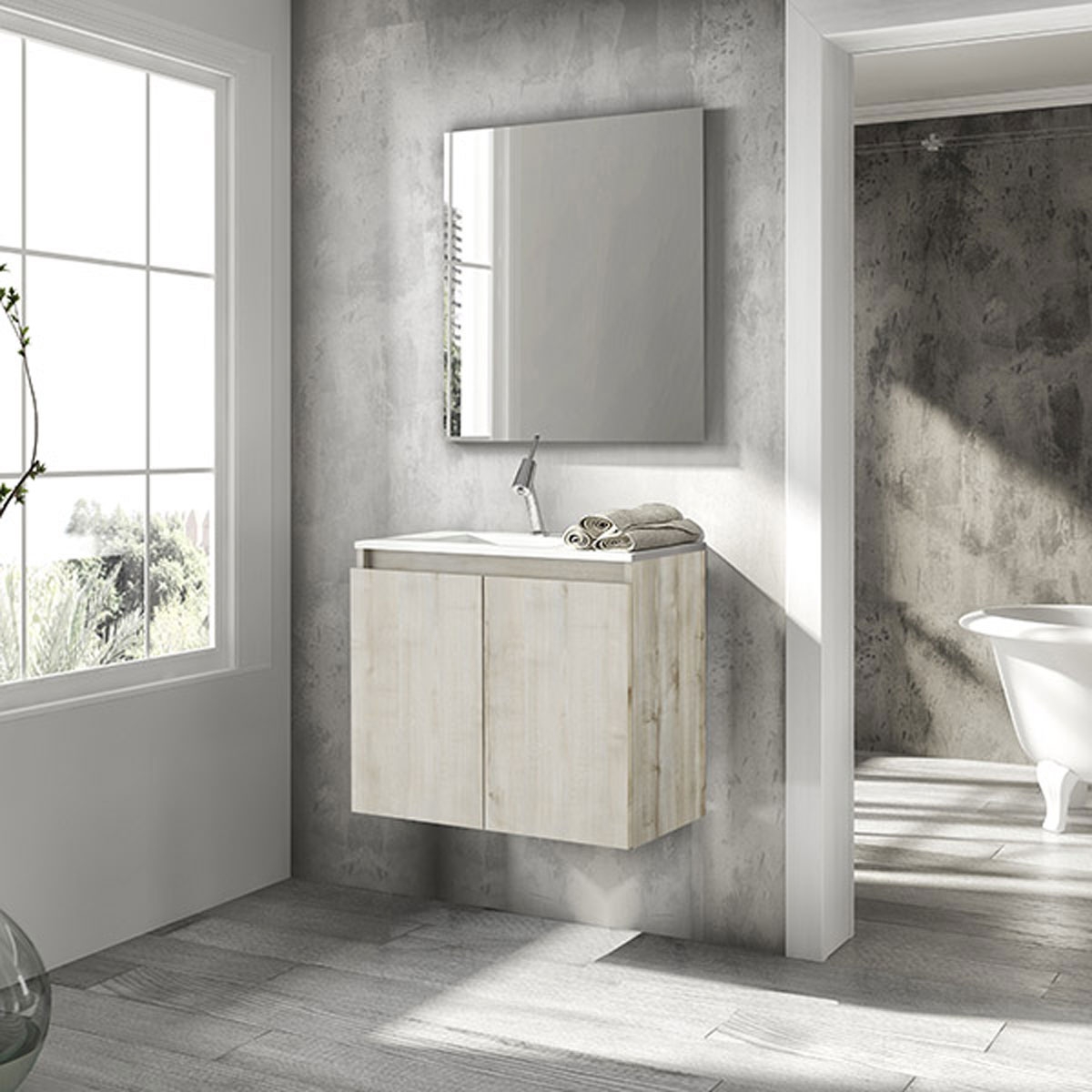 White wall-hung bathroom furniture2