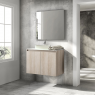 Suspended bathroom furniture with integrated sink 2 doors