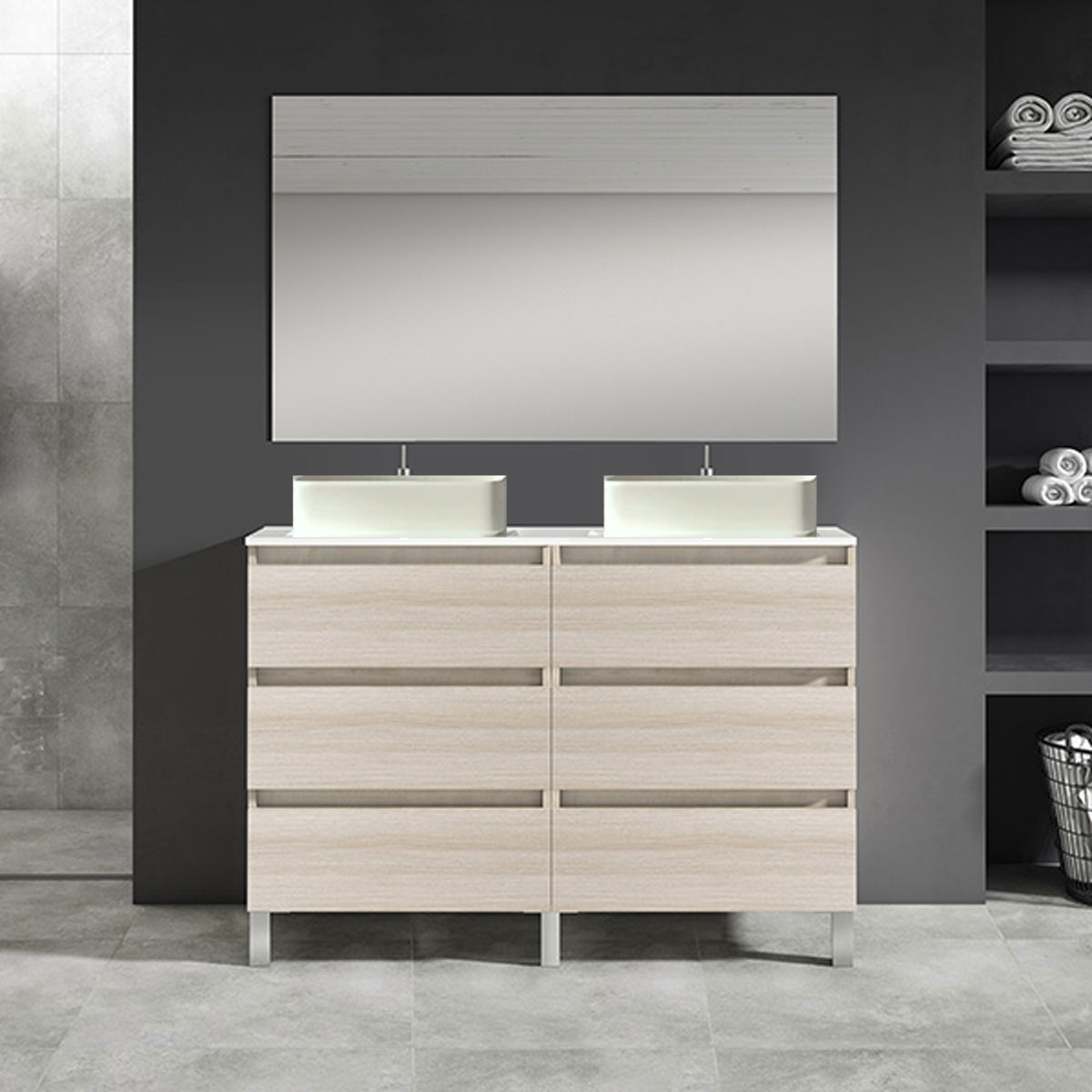 mueble de baño color madera