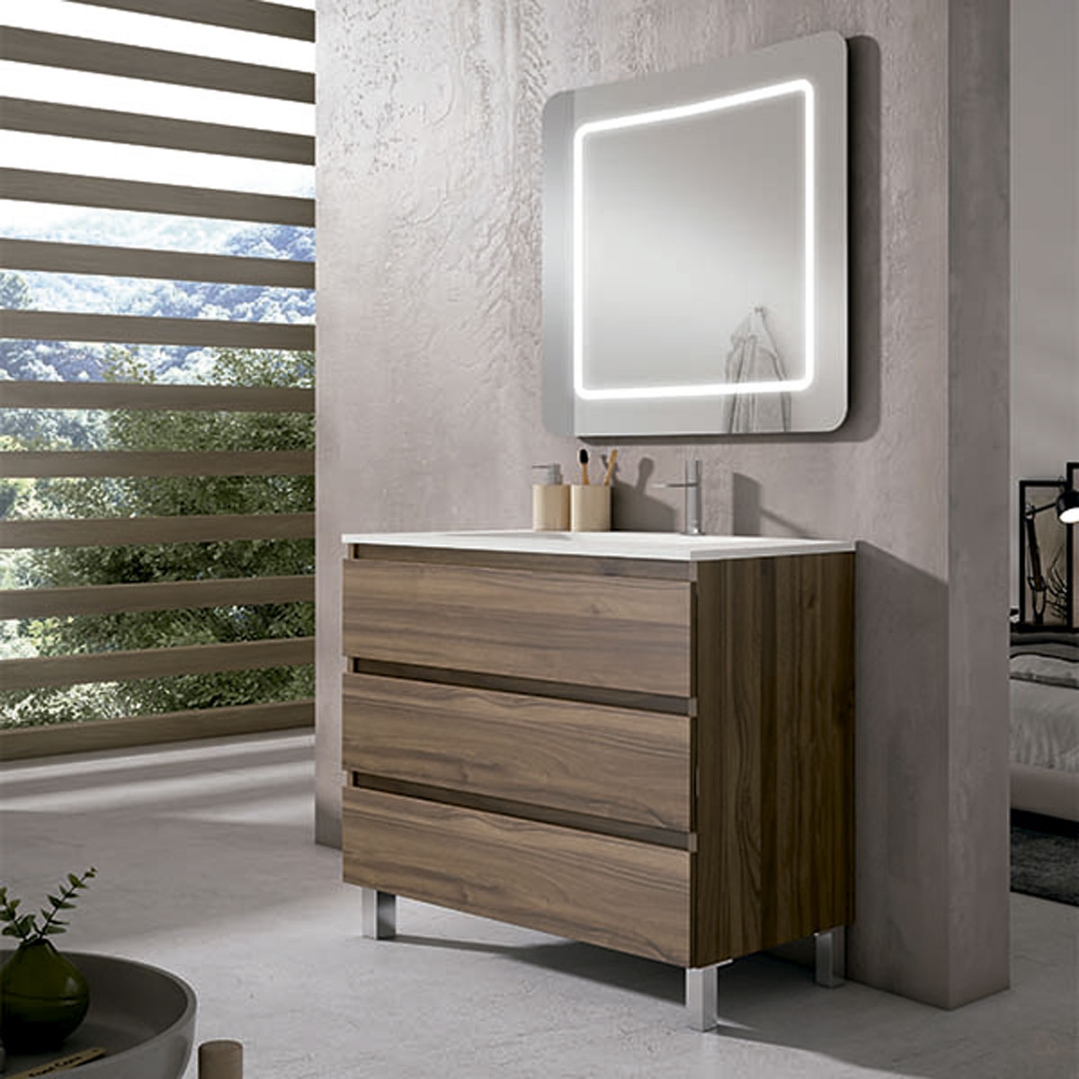 mueble para baño con lavabo integrado