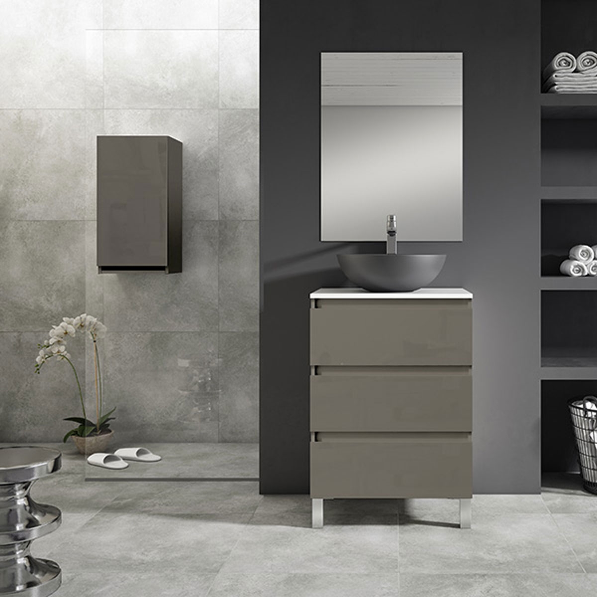 Bathroom furniture with legs