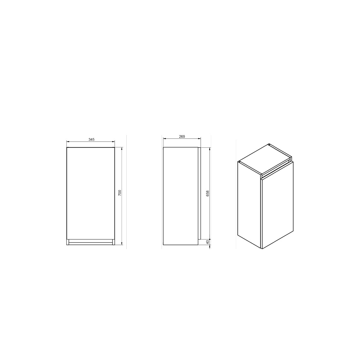 Tamanho do armário do banheiro