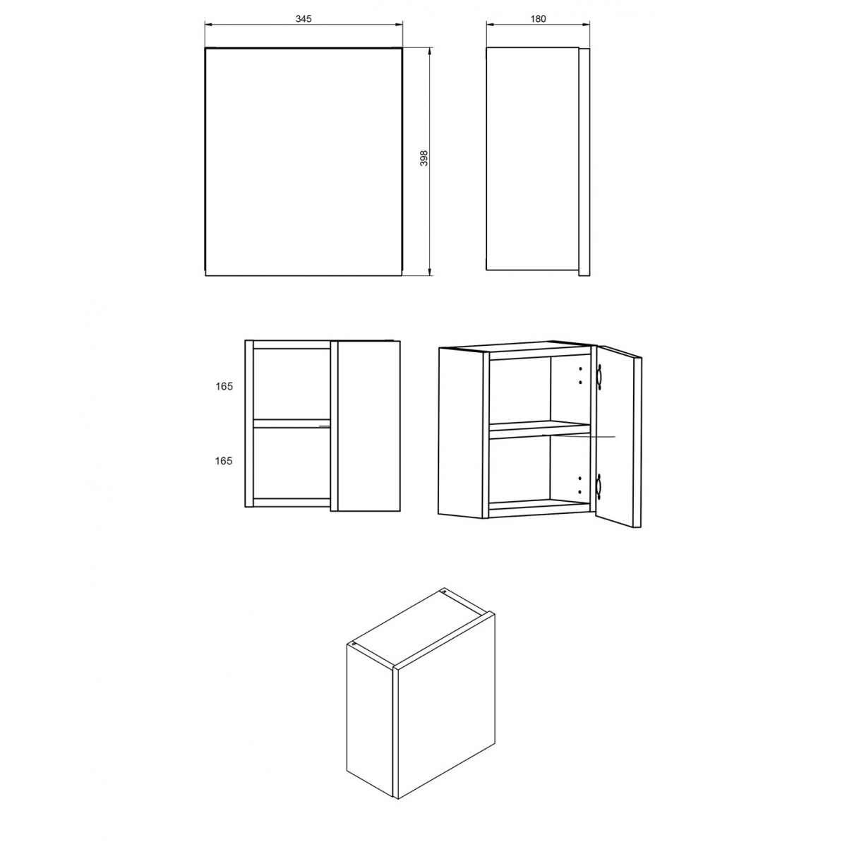 Square bathroom cabinet size