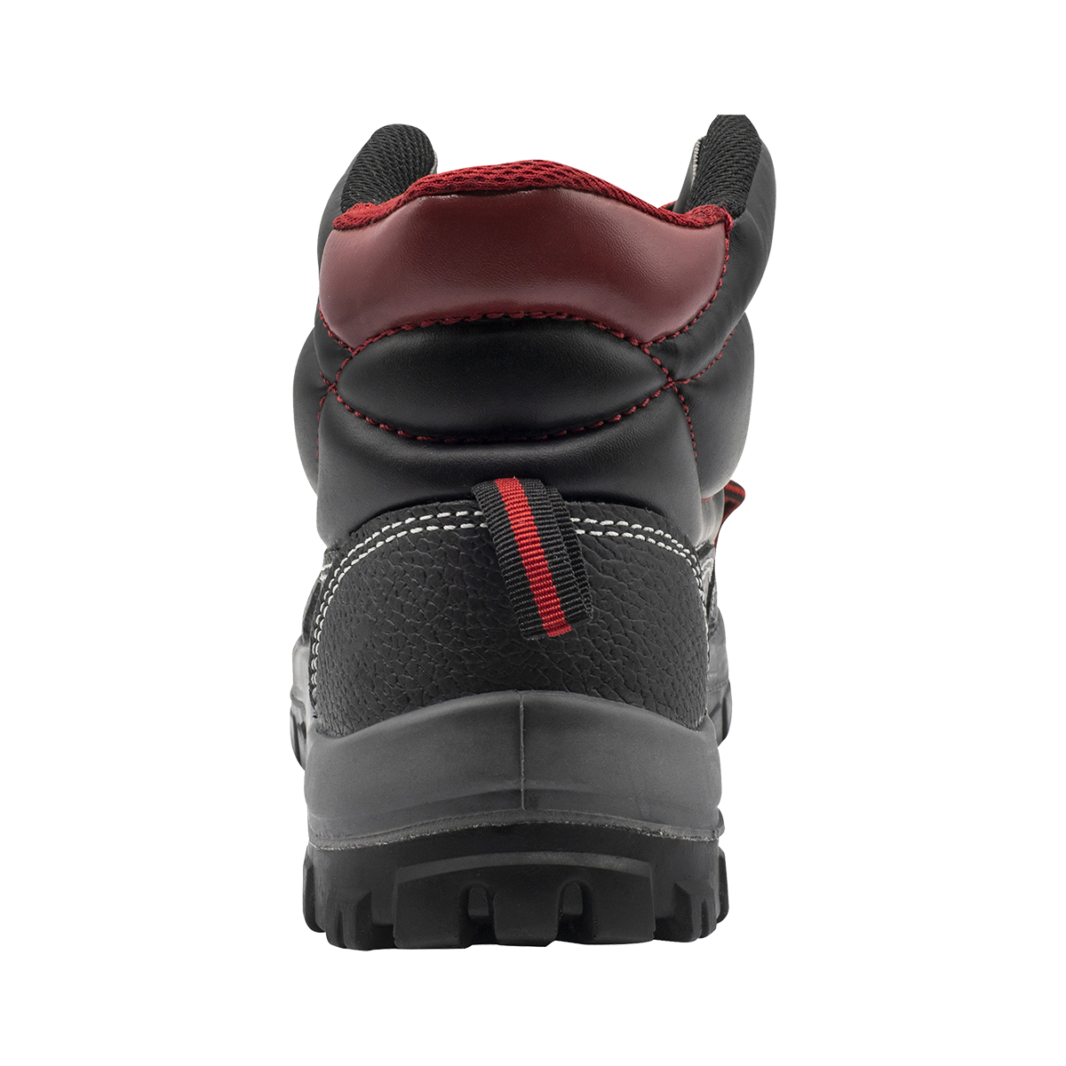 Rückendetail-Sicherheitsstiefel Bellota 72300 Schwarz und Rot Leder S3