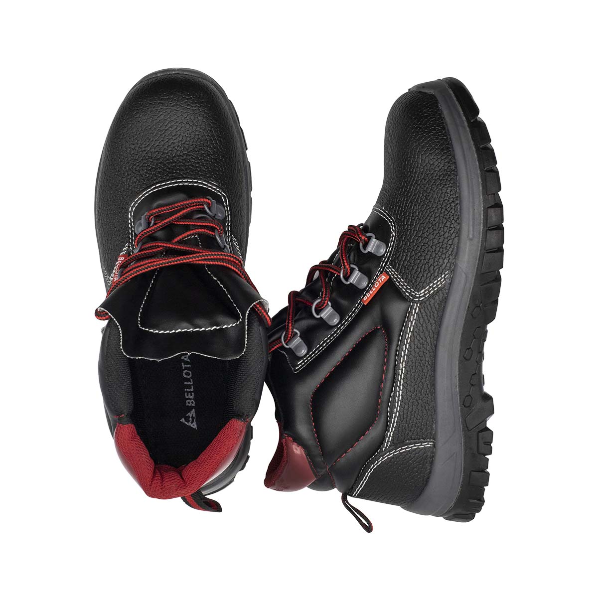 Vista Safety Boots Bellota 72300 Black &amp; Red Leather S3