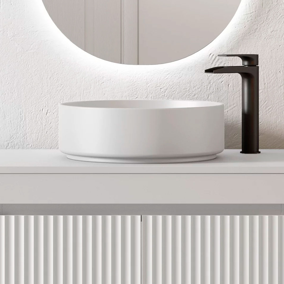Lavabo blanc mat