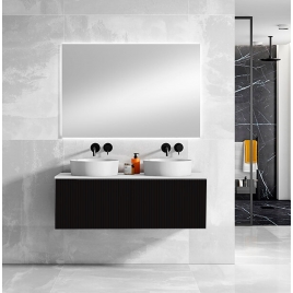 Foto de Mueble de baño suspendido 120 cm de ancho Black con 2 cajones Modelo Bari